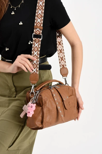 571 collections Suni Deri Omuz Çantası Taba (Model: 571-13-17E) - Resim 2