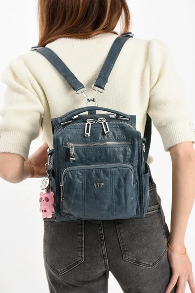 571 collections Suni Deri Omuz Çantası Mavi (Model: 571-13-17A) ürün görseli 1