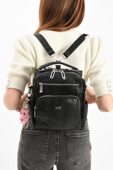 571 collections Suni Deri Omuz Çantası Siyah (Model: 571-13-17A) ürün görseli 1