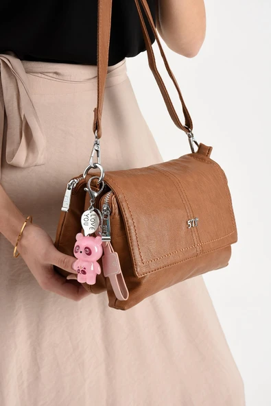 571 collections Suni Deri Omuz Çantası Taba (Model: 571-13-17M) - Resim 2