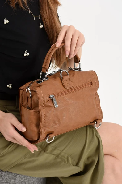 571 collections Suni Deri Omuz Çantası Taba (Model: 571-13-17E) - Resim 3