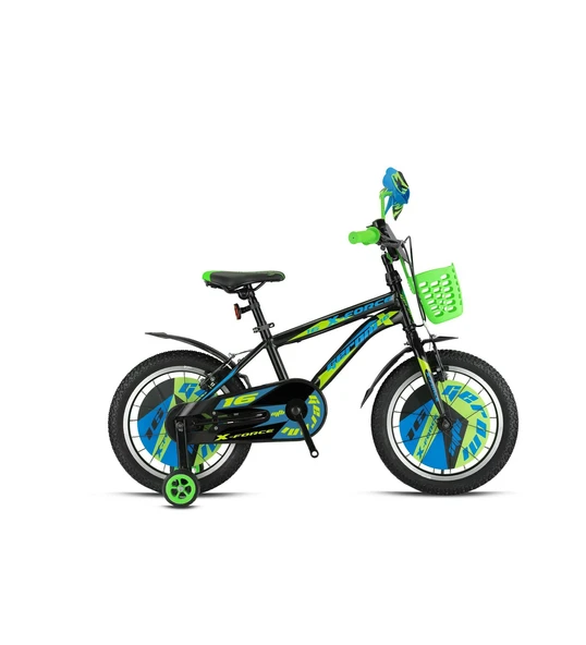 KRON X-FORCE 16 JANT MTB - 10' - Vitessiz - V.B. - Siyah-Mavi/Neon Yeşil-