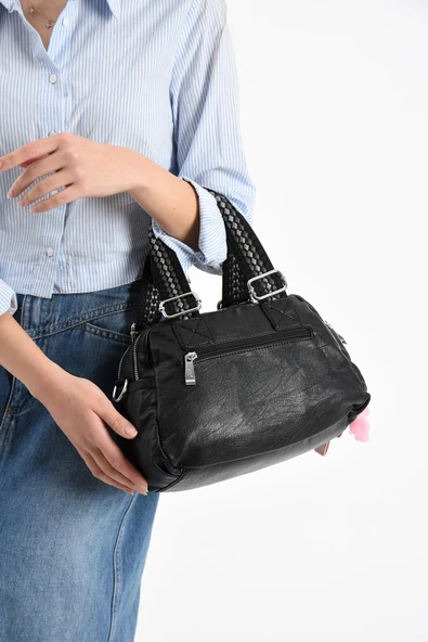 571 collections Suni Deri Omuz Çantası Siyah (Model: 571-13-17F) - Resim 3