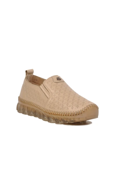 Ayakmod Bej Hakiki Deri Kadın Casual Ayakkabı 0002 Z - Resim 3