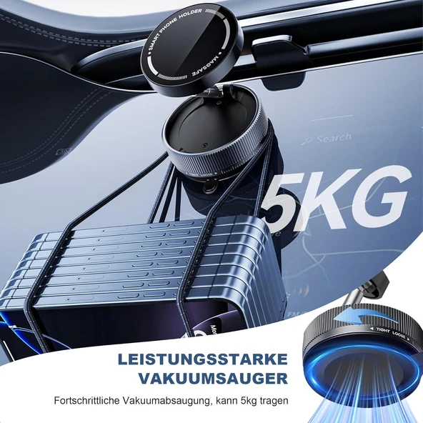 Zipax Vakumlu Magsafe Destekli 360° Araç Telefon Tutucu K10A - Resim 3