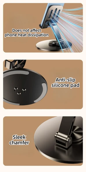 Zipax Casper VIA A1 A3 A4 A3 Plus  360 Katlanabilir Metal Masaüstü Tablet Telefon Standı - Resim 3