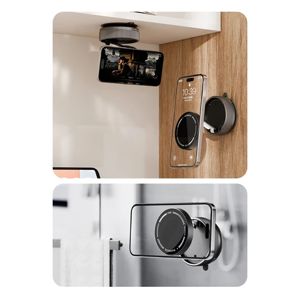 Zipax realme C25 C25s C35 C53 C55 XT Vakumlu Magsafe Destekli 360° Araç Telefon Tutucu K10A - Resim 8