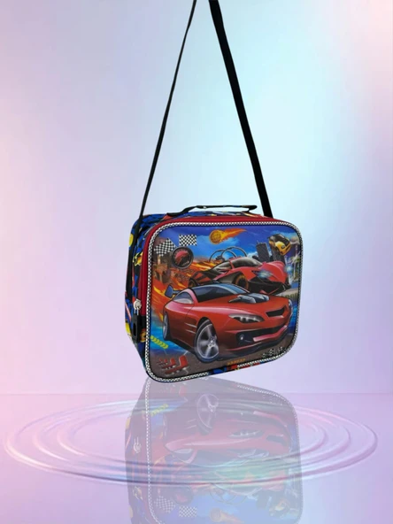 Relaxion Simli Kırmızı Araba Desenli Thermal Beslenme Çantası 3323-6 - 2