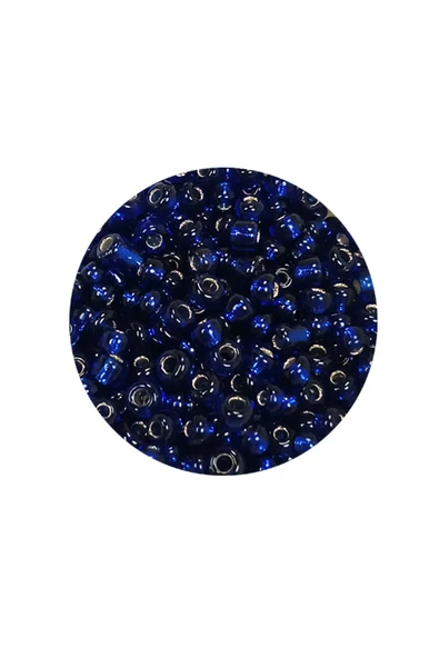 Dökme Cam Kum Boncuk (8/0) 3 mm - 60 Gram - Şeffaf Lacivert - BNC207 - 2