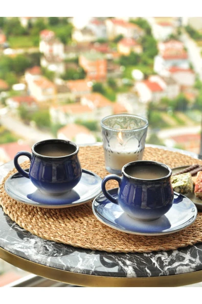 Sipahi Lacivert 2 li Kahve Fincan Seti 150 m - 3