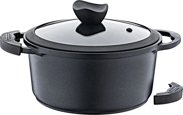 Olika Palladium 22 cm Siyah Derin Tencere PD2204