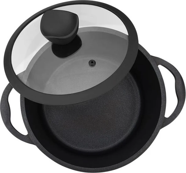 Olika Palladium 22 cm Siyah Derin Tencere PD2204 - 2