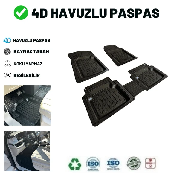 Land Rover Range Rover Velar 2022 4D HAVUZLU ÜNİVERSAL YENİ NESİL PASPAS SİYAH GOLD SERİ