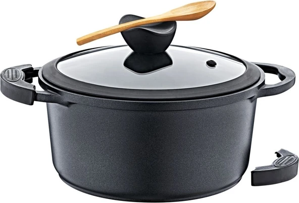 Olika Palladium 24 cm Siyah Derin Tencere PD2404