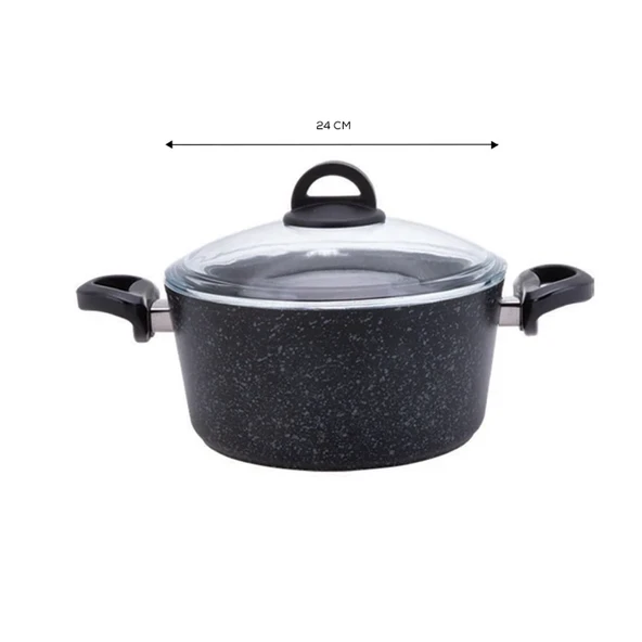 Karaca Dark Stone Bio Granit 24 cm Tencere - 2