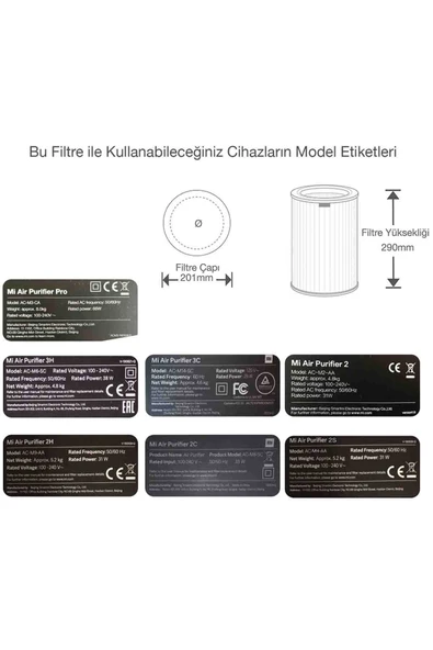 Xiaomi Air Purifier Pro / 1 / 2 / 2S / 2H / 3H / 3C Uyumlu Hava Temizleyci Filtresi Mor Renkli Filtre - 4