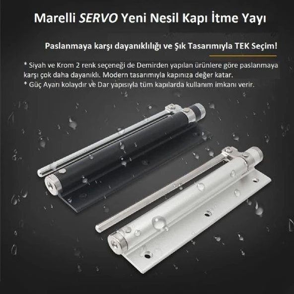 Marelli Servo Siyah Otomatik Kapı Kapatıcı Kapı İtme Yayı - 4