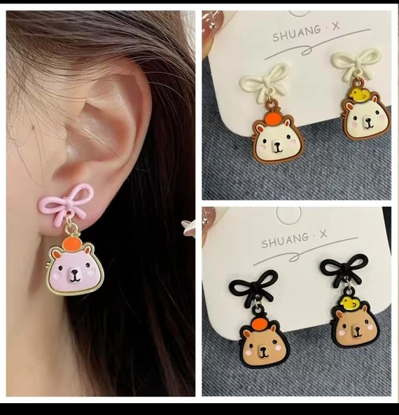 Sevimi Karikatür Capybara Kawaii  Hayvan  Küpe Aksesuar Moda - 2