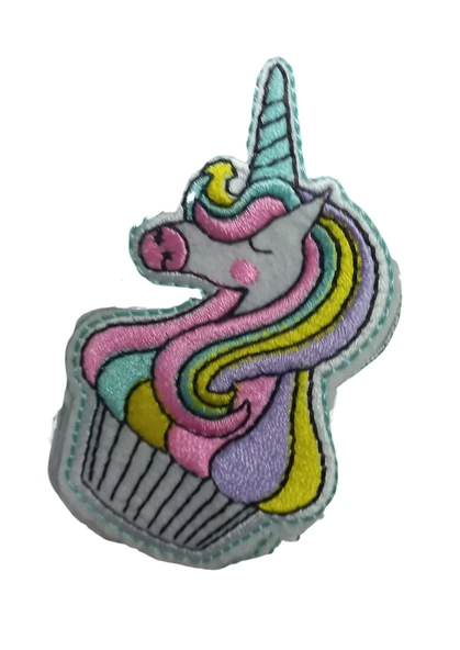 Aplike Ütü İle Yapışan Unicorn At Yeşil Arma 4 cm