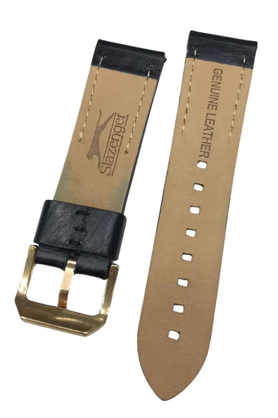 24 mm Koyu Lacivert Slazenger Orijinal Hakiki Deri Saat Kordonu - 2