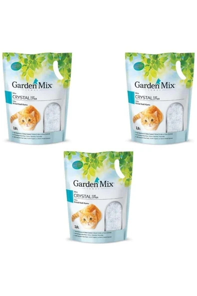 Garden Mix Silika Jel Kedi Kumu 1-8 Mm 3.8 Lt x 3 Adet