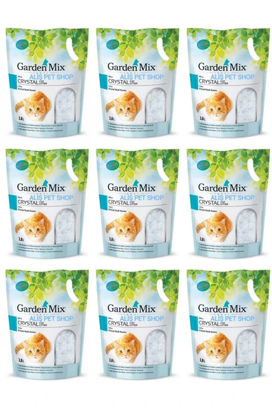 Garden Mix Silika Jel Kedi Kumu 1-8 Mm 3.8 Lt x 9 Adet