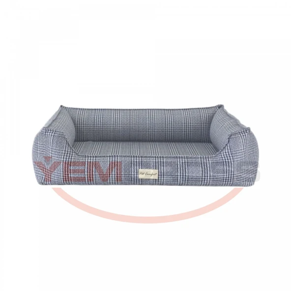 Pet Comfort Delta  Mavi Kareli Köpek Yatağı L 105x80cm