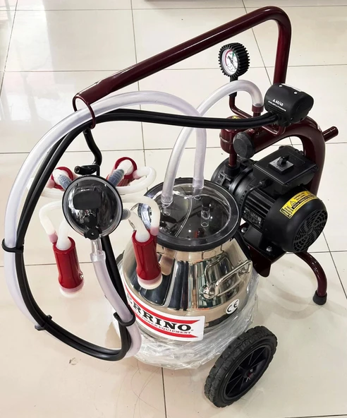 Ferrino Mini C20 Süt Sağım Makinesi Kuru Tek Sağım Krom Güğüm