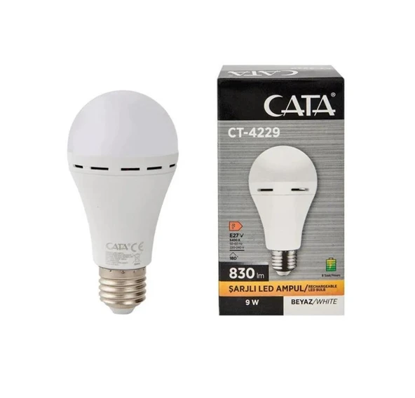 Cata CT-4229 9W E27 Şarjlı Led Ampül Beyaz Işık - 2