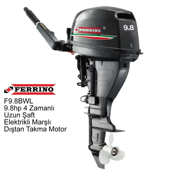 Ferrino 9.8hp 4 Zamanlı Uzun Şaft Elektrikli Marşlı Dıştan Takma Motor