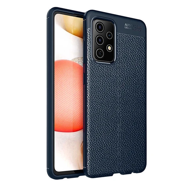 Samsung Galaxy A72 Kılıf Focus Deri Desen Silikon Kapak - 7