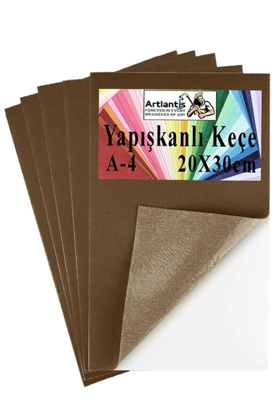 Yapışkanlı Keçe A4 20X30 cm 5 li 1 Paket 2.0 mm Kendinden Yapışkanlı Renkli Hobi Keçesi Elişi Keçe Kumaşı Anasınıfı Kreş - 7