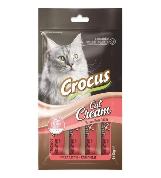 Crocus Somonlu Sıvı Kedi Ödül Maması 15 gr x 4 Adet