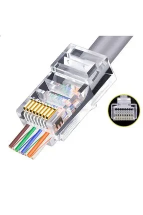 RJ45 CAT6 YENİ NESİL JACK KONNEKTÖR KOLAY KULLANIM PLASTİK 100LÜ PAKET - 2