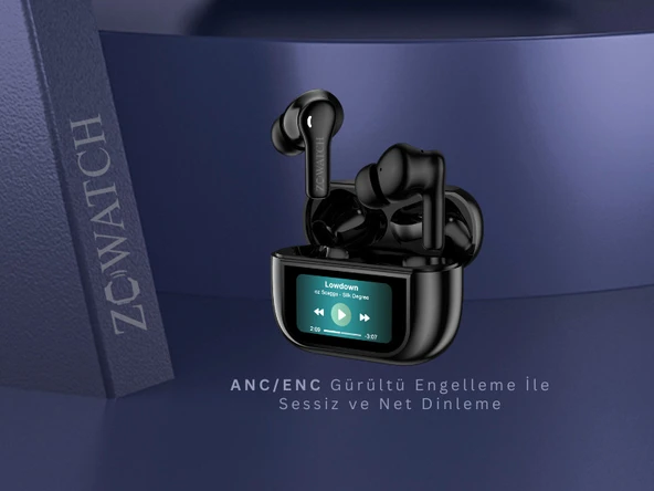 ZCWATCH E0325 ANC/ENC Aktif Gürültü Engelleme 4 Mikr. Bluetooth 5.3 Tws Kulaklık, 470 Mah LCD Dokunmatik Ekran (ZCVATCHTürkiye Garantili) - 4