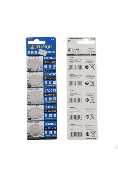 Tıanqıu Cr2032 3v Araç Kumanda Ve Baskül Pili 5li Paket
