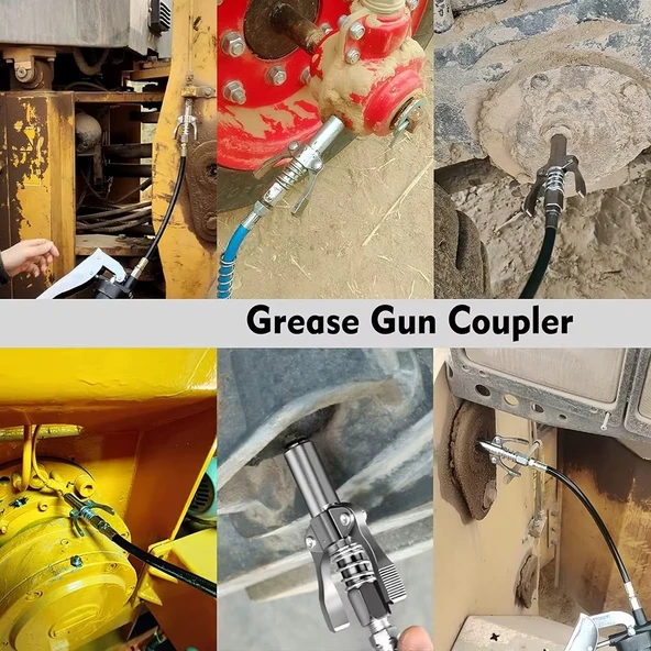 Çift Mandallı  Hortumlu Gres Pompa Ucu Gres Tabanca Ucu Memesi Yağ Tabanca Ucu - 5