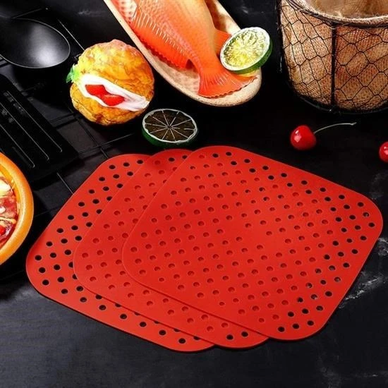 BUFFER® Renkli Isıya Dayanıklı Yıkanılabilir Silikon Fırın Ve Airfryer Kare Pişirme Matı 21,5 Cm - 5