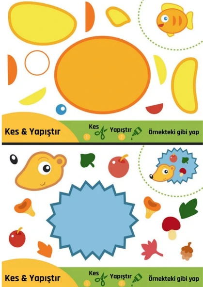 Okul Öncesi KES-YAPIŞTIR Etkinlikleri Seti (76 Hayvan) - Resim 3