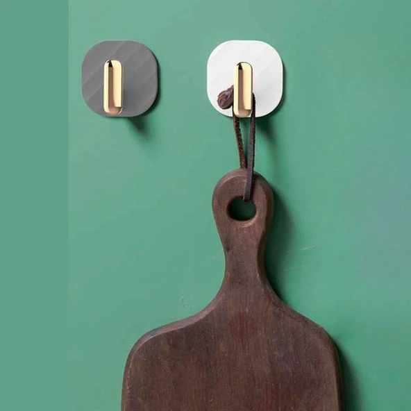 BUFFER®  2li Yapışkanlı Retro Askılık Dolap Kapak Kulpu Gri - Resim 2