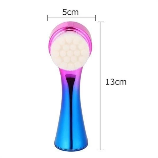 BUFFER® Çift İşlevli Renkli Cilt Yüz Temizleme Fırçası Peeling Masaj Etkili Gözenek Temizleyici Alet - 5