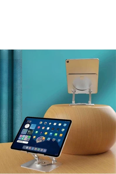 BUFFER® 360 Derece Dönebilen Yükseltilmiş Masaüstü Ayarlanabilir  Metal Tablet Standı - 7