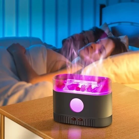 BUFFER® Himalaya Tuzlu Renkli Led Aydınlatmalı 200ml Hava Nemlendiricili Aromaterapi Difüzörü - 2