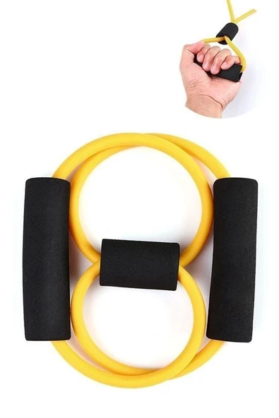 BUFFER® 8 Şeklinde Direnç Bandı Yoga Plates Ve Vücut Geliştirme Egzersiz Bandı - Resim 7