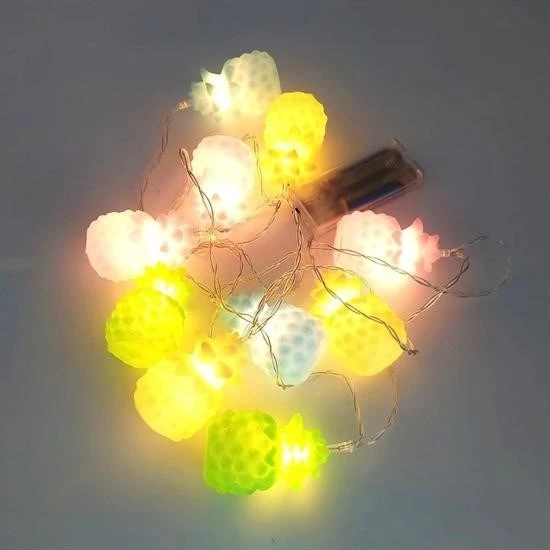 BUFFER® Karışık Renk Dekoratif Ananas Dolama 10 lu Şerit Led Işık Zinciri - 4