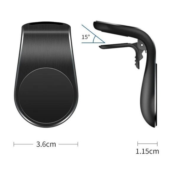 BUFFER ® Havalanndırma Izgarasına Takılabilen Mandallı Mıknatıslı Oto Araç Içi Manyetik Telefon Tutucu - 5