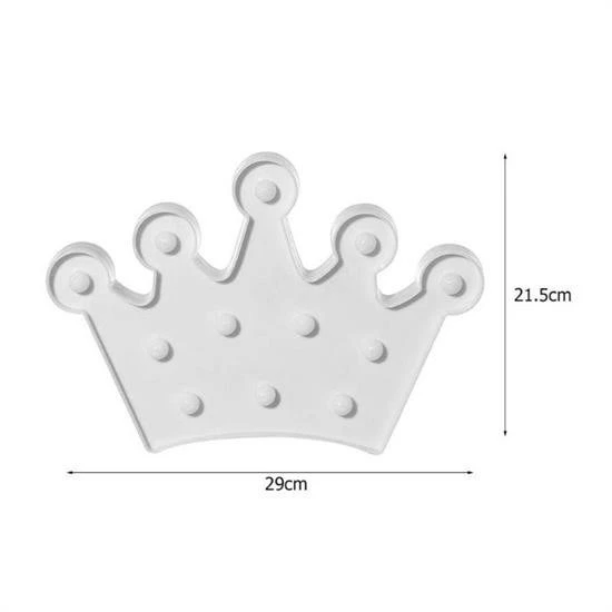 BUFFER® 3D Dekoratif Pilli Kraliçe Tacı Model Led Masa ve Gece Lambası - 3