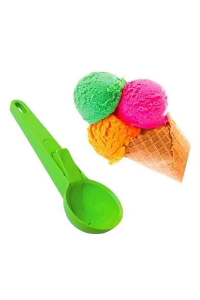 BUFFER® Pratik Mandallı Plastik Dondurma Servis Sunum Kepçesi Kaşığı - 7