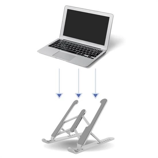 BUFFER® Ayarlanabilir Plastik Dizüstü Destek Tabanı Katlanabilir Taşınabilir Laptop Sehpası Yükselti - 4