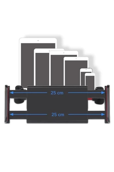 BUFFER® Oto Koltuk Arkası Telefon Tablet Tutucu Ayarlanabilir 360 Derece Dönebilen Pratik Stand - 7